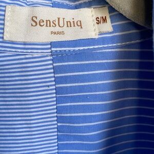 Light Blue Multi Striped Button Down Shirt - Size S/M